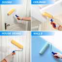 Great Andrew 18 PCS Paint Roller Covers 9 Inch, 3/8-Inch Nap Paint Roller Kit Dense Fibers for Painting Semi-Smooth Textured Surfaces Fit 9" Paint Roller Frame