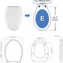 Hibbent Premium Elongated Toilet Seat with Cover(Oval) Quiet Close, One-Click to Quick Release, Easy Installation Never Loosen Hinge, Slow Close Toilet Seat and Cover, Easy Cleaning-White Color