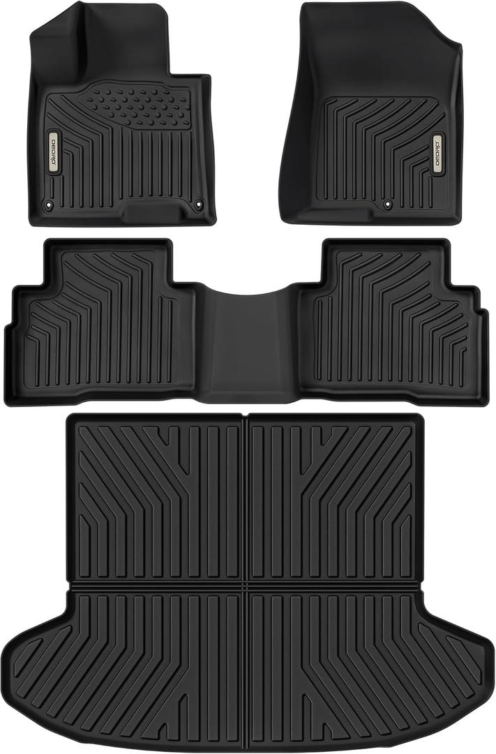 OEDRO Floor Mats & Cargo Liner Fit for Kia Sportage 2023-2025 Hybrid(Not Fit Plug-in Hybrid), TPE All-Weather Sportage Front & Rear Row & Cargo Mat