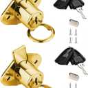 801 Office Furniture Desk Drawer Lock Cabinet Door Locker with 4 Keys 7/8 in. Outside Diameter (2 Packs, Gold, keyed alike2)
