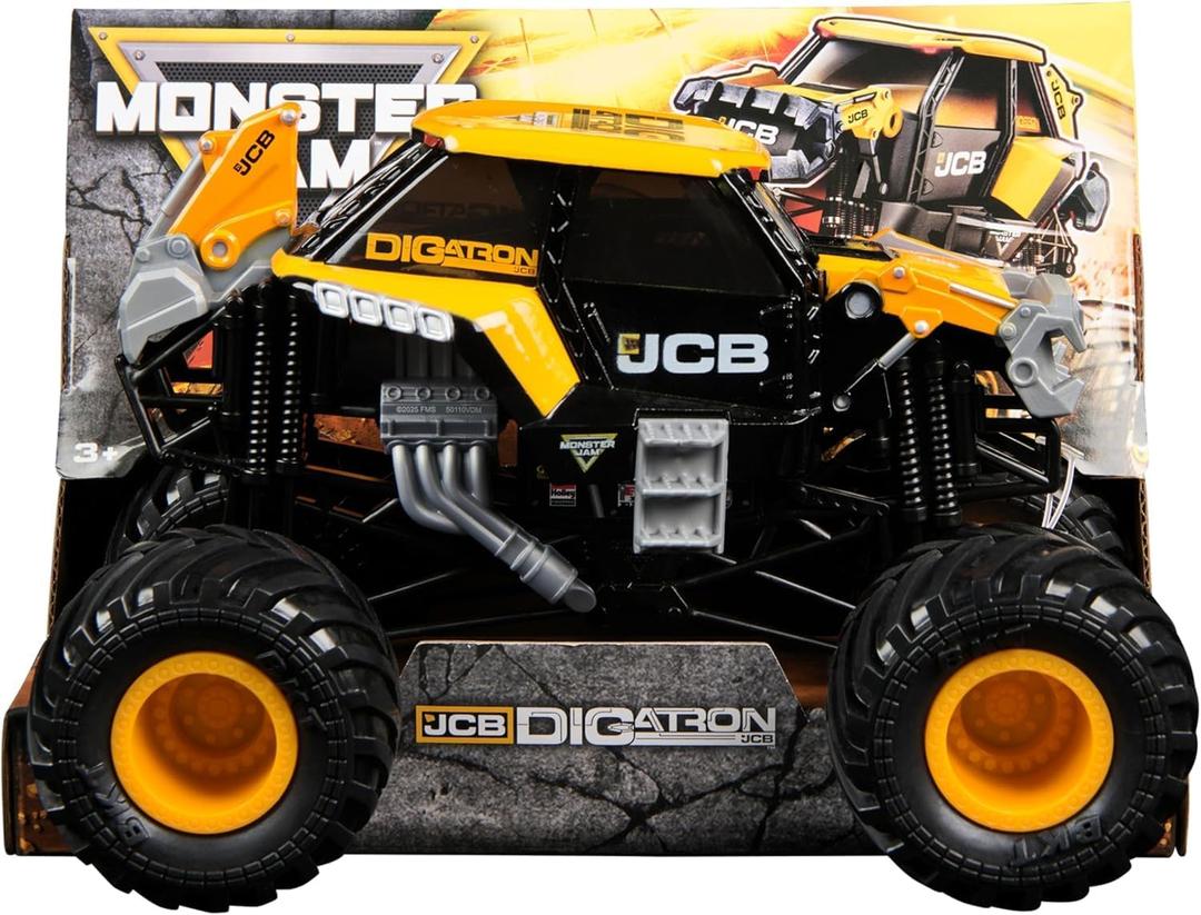 Monster Jam, Official JCB DIGatron Monster Truck, Collector Die-Cast Vehicle, 1:24 Scale, Kids Toys for Boys and Girls Aged 3 and up
