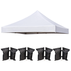 10x10 Canopy Replacement Top Cover for Pop Up Canopy Tent, Industry-Leading 3000mm Water Resistance, 500D Heavy Duty Waterproof with Silver Coating, UV Protection, 4 Sandbags, New White
