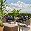 8x SUKAIKEQA Outdoor Cushion Covers Set, 8PCS Patio Furniture Couch Seat Slipcovers, Replacement for Sofa Sectional Chair(Cover, Only)