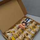 Beeswax Candles Bulk Set of 24pcs, Bee Candles with Little Bee Ornament Decors, Unscented & Dripless& Smokeless, Dia 1.77" x1.97" Each, Yellow