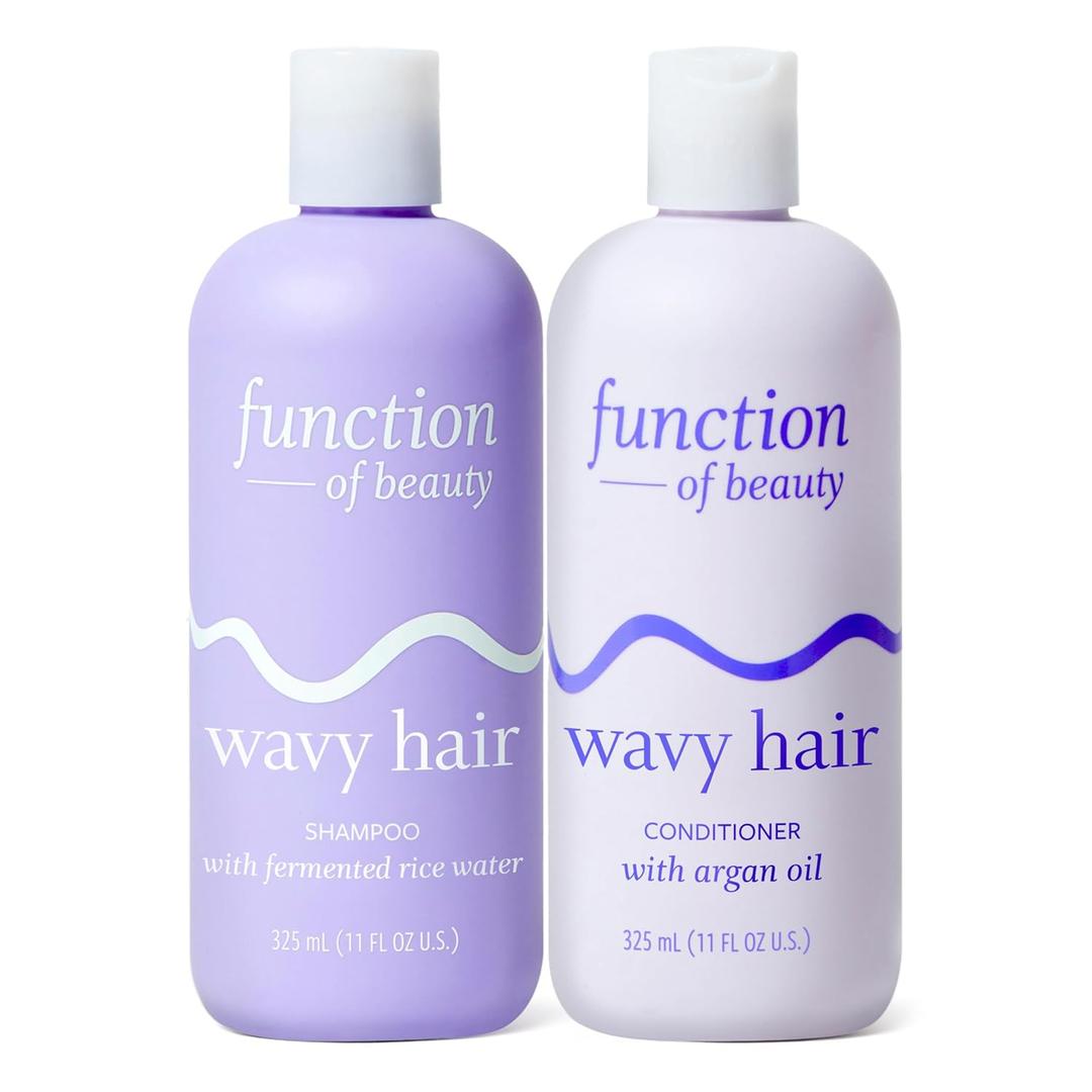 Function of Beauty Wavy Hair Shampoo & Conditioner Set - Sulfate-Free Shampoo & Conditioner Duo for Natural Wavy Texture - Lightweight, Anti-Frizz, Strengthening & Hydrating - Hair Care Products (11 Fl Oz (Pack of 2))