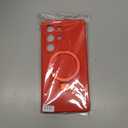 SKYLMW for Samsung Galaxy S25 Ultra Case with Magnetic Invisible Stand [Compatible with Mag-Safe] Military Drop Tested [Full Camera Protection] Silicone S25 Ultra Case for Women Men 6.9'', Red