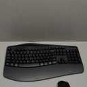 Wireless Keyboard and Mouse Combo, 2.4G Full Size Wave Keys Ergonomic Keyboard with Wrist Rest, Phone Holder, 3Level DPI Wireless Silent Mouse with 6Buttons, for Windows, Mac OS, Laptop, PC (Black)