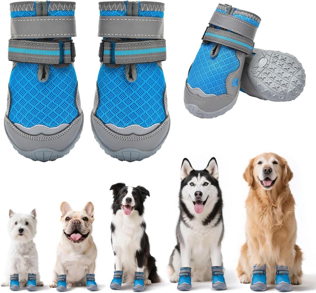 Hipaw Dog Shoes,Breathable Dog Boots for Hot Pavement,Non-Slip Paw Protector for Winter Snow,Lightweight Dog Booties for Small Medium Large Dogs,Outdoor Walking,Hiking,Indoor Hardwood Floor