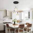 3-Light Modern Pendant Light Globe Pendant Lighting Fixtures,Clear Lampshade Small Pendant Lights Kitchen Island,Dimmable LED Hanging Light for Bedroom,Dining Room,Hallway