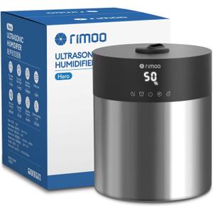 Humidifiers for Bedroom Large Room, Ultrasonic Cool Mist Humidifier with Stainless Steel Tank Boiling Cleaning, Top Fill Smart Humidistat & Timer, Sleep Mode Baby, Plants Black