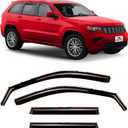 Voron Glass in-Channel Extra Durable Rain Guards for Jeep Grand Cherokee 2011-2020, Window Deflectors, Vent Window Visors, 4 Pieces - 220125, Black