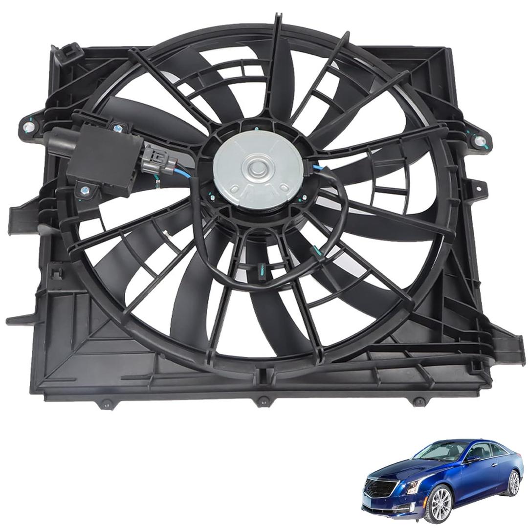 Engine Radiator Cooling Fan Assembly Replacement for 2013 2014 2015 ATS CTS GM3115283 84001484