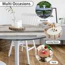 Farmhouse Round Fitted Table cover with Elastic Waterproof Outdoor Indoor Vinyl Tablecloth Washable Wipeable Table Cloth for Picnic Camping Party (Wood, Fits up to 36" - 44" Diameter)