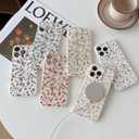 Skyseaco for iPhone 16 Pro Max Case Magnetic Compatible with MagSafe Cute Flower Phone Case Soft TPU Shockproof Phone Cover Full Camera Protection for Women Girls - White