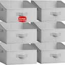 Extra Large Closet Organizers Bins 6 Pack - Blanket Basket for Organizing/Home Clothes Storage Bins for Jeans/Toy Organizers for Nursery/Wardrobe Shelf Closet Organization for Purse Hats Towel (Grey)
