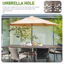 VINGLI 8-Person Outdoor Dining Table, Metal Dining Table with Umbrella Hole Cast Aluminum Patio Table, Rectangle Table Outdoor Furniture Garden Table (87”Lx42W”x28.5”H)
