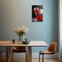 ZXHYWYM Red Wine Wall Decor Kitchen Canvas Picture Black White and Red Wine Glass Rose Painting Prints Modern Abstract Artwork for Restaurant Dining Room Bar Decor(Picture-1, (16.00" x 24.00"))