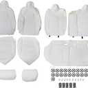 NLQR Full Seat Cover Set PU Leather Perforated Protector Cushion White Compatible with Tesla Model 3 2017 2018 2019 2020 2021 2022 2023