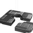 FRUITEAM 4Pcs Cantilever Umbrellas Heavy Duty, 160lb Capacity Heavy Weight Stand with Easy-Fill Spouts for Water or Sand for 9-10FT Patio Umbrellas Use(Carbon Black)