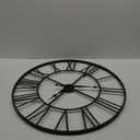 Antique Tower 30 inch Large Roman Numeral Wall Clock, Indoor Outdoor Patio Waterproof Oversized Decorative Contemporary Clock, Antique Black Metal Wall Clock Battery Operated Retro Art Hanging Clock,3