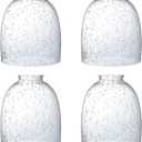 4 Pack Clear Seeded Glass Replacement Shades Covers for Ceiling Fan Light Fixtures Pendant Lighting Chandelier Vanity Light Kitchen Island Light, 2-1/8" Fitter, 5.47" High, 4.76" Diameter