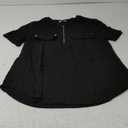 Womens Sexy Blouse Tops Deep V Neck Short Sleeve Summer Casual Tunic Shirts Black XL