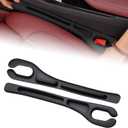 Car Seat Gap Filler, 2 PCS Car Seat Gap Filler Organizer with Storage Slot, Anti-Drop Side Console Storage Pocket, Universal for Auto SUV Truck Interior Accessories, Black