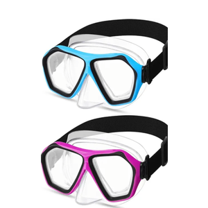 Fabbay 2 Pcs Adult Youth Swim Goggles with Nose Cover Elastic Strap Anti Fog Waterproof Snorkel Wide View Diving Swim Mask