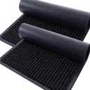 OLANLY Front Door Mat Indoor Outdoor Entrance, 2-Pack 47 x 32 Inch, Waterproof Heavy Duty Doormat, Fade Resistant, Low Profile, Easy Clean Patio Porch Welcome Floor Mats for Entry, Black
