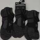 Under Armour Performance Tech Pro No Show Socks 3 Pack (Large, (001) Black / Black / Castlerock)