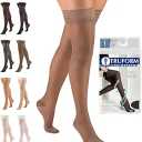 Truform Sheer Compression Stockings, 1520 mmHg, Women's Thigh High Length, 20 Denier, Nude, Large