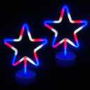 4th of July Decorations Neon Signs, 2 Pack Red White Blue Star LED Neon Lights USB/Battery Powered, Patriotic Lights for Home Tabletop Centerpiece Bedroom Night Light 4th of July Decor