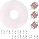 Set of 2 Pack, YIPEDISC 10Ft 3/16 Fuel Hose ID 4.5mm x OD 8mm Fuel Line Hose Kit White Transparent NBR Include 3 Pcs Inline Fuel Filter and 10 Stainless Clamps Fit for Small Engines