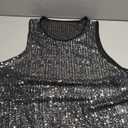 Sparkly Tank Top See-Through Mesh Sequin Disco Vest. Size XL