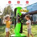QPAU Punching Bag for Kids, 66 Inch Stable Inflatable Boxing Bag with Boxing Gloves, Stand Kids Punching Bag Toy for Boys & Girls Age 6-12, Boxing Set for Practicing Karate, Taekwondo, MMA