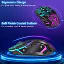 Wireless Gaming Mouse, Rechargeable Wireless Computer Mouse with Type-C Fast Charging, Ergonomic Mouse with 3 Adjustable DPI, 6 Silent Buttons, LED Light, Long Battery Life for Laptop, PC, Mac