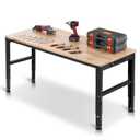 VEVOR Adjustable Workbench, 2000 lbs Capacity, 61 x 20-inch Heavy Duty Work Bench with 27.1-36 Inches Height Adjustment, Garage Workbench with Power Outlets, Suitable for Office, Garage, Workshop