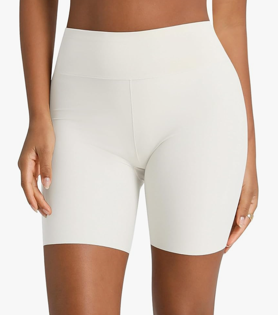 Slip Shorts for Under Dresses Women, Cooling Anti Chafing Seamless Mid Thigh Under Skirt Smooth Boyshorts Pantie, Size M