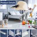 Acrylic Hat Stand and Wig Display Rack, 2pcs 17" Clear Hat Stands for Display, Adjustable Height Hat Holder, Square Barbell Base Display, Hat Rack Stand for Display Jewelry Watch Helmets