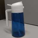 TrendPlain 16oz/470ml Blue Glass Olive Oil Sprayer for Cooking - 2 in 1 Olive Oil Dispenser for Kitchen Gadgets, Air Fryer, Salad, and BBQ - Black & White