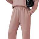 Pink Queen Women's 2 Piece Lounge Sets Half Zip Hooded Sweatshirt and Wide Leg Sweatpants Sweatsuit Tracksuit Matching Set (Medium)