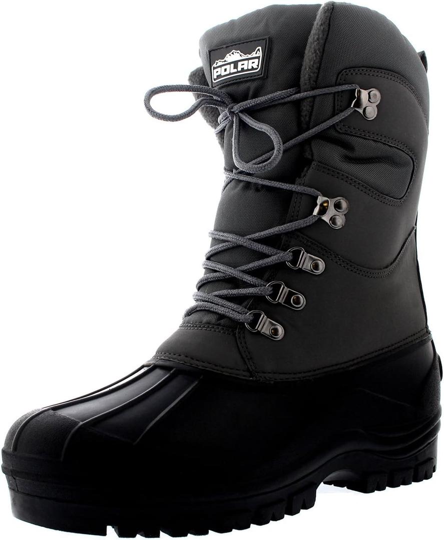 POLAR Mens Snow Hiking Mucker Duck Grafters Waterproof Saftey Thermal Boots (11, Grey)