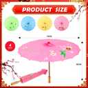 Dunzy 4 Pcs Chinese Japanese Oiled Paper Umbrellas 27 x 19 Inches Large Size Handmade Umbrellas Parasol Blossoms Paper Art Opera Decorations for Costumes Photography Cosplay Party Decoration Gifts