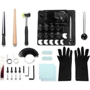Sidasu Ring Bending Tool Kit, Multi-Functional Ring/Earring Bending Machine with Nylon Dies Set/Measurement Gauge, Precision Metal Craft Tool for Beginners & Professionals (14pc)