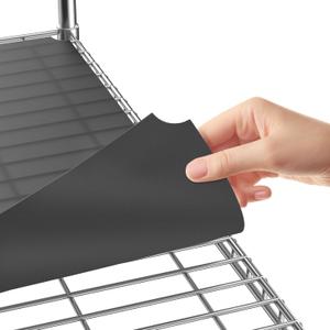 Wire Shelf Liner 14" x 36" Set of 5, 0.7mm Thick Non-Adhesive Plastic Shelf Mats for Wire Shelves, Waterproof Heavy Duty Wire Rack Liners, Gray (Shipped Flat)