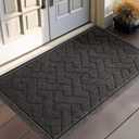 LEKEEPGO Door Mat Outside Entrance, Absorbent Indoor Outdoor Front Door Mats, Muddy Dirt Resist Outdoor Doormat, Non Slip Backing Low Profile Entryway Entry Floor Welcome Mat, 31.5"x47", Grey