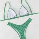 BEAUDRM Women's Triangle Thong Bikini Sets Y2k Floral Cute Bikinis String Swimsuits Bathing Suit (S)
