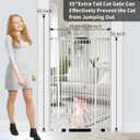 55.1 inch Extra Tall Pet Gate, Extra Wide 29.92"- 43" Adjustable Dog Gates, Pressure Mounted Walk Through Swing Safety Tall Cat Gate for Doorways, Stairs, Kitchen(White)