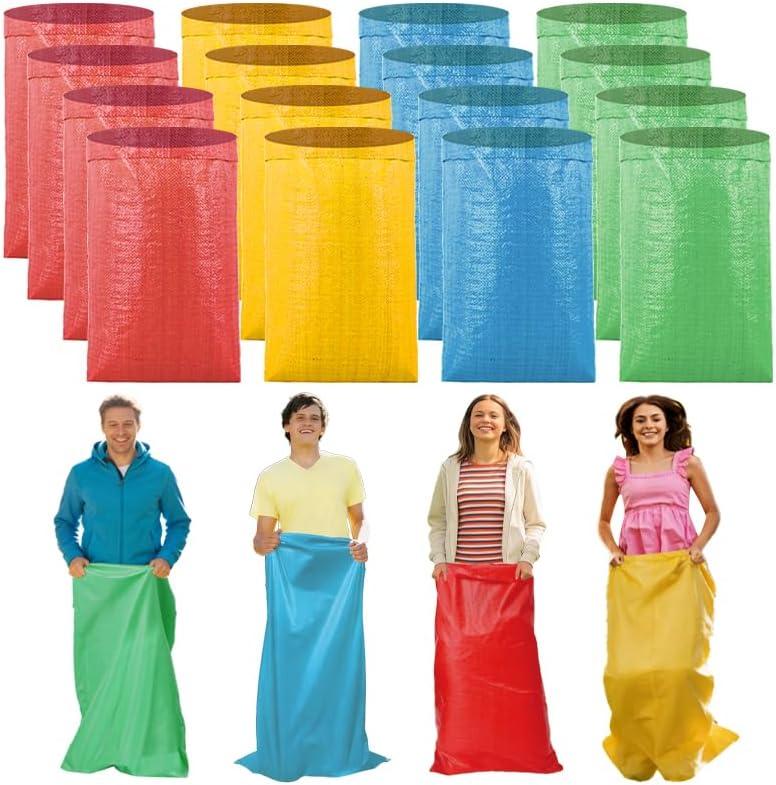 Potato Sack Race Bags for Adults, 51x25 Plastic Bags, Large Size Game Race Bag for Carnival Easter Outside Lawn Sports Games, Birthday Parties, Outdoor Family Gatherings, Barbecues