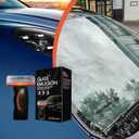 2 x Glass Oil Film Remover for Car, Roll-On Glass Compound with Cleaning Board, All-Weather Windshield Kit, Easy-to-Apply and Clean